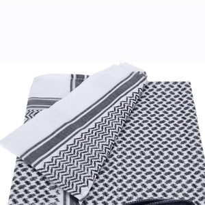 Palestinian style Arafat Scarf Kefiyyeh Shemagh Arab Islamic Wrap Black/white شم